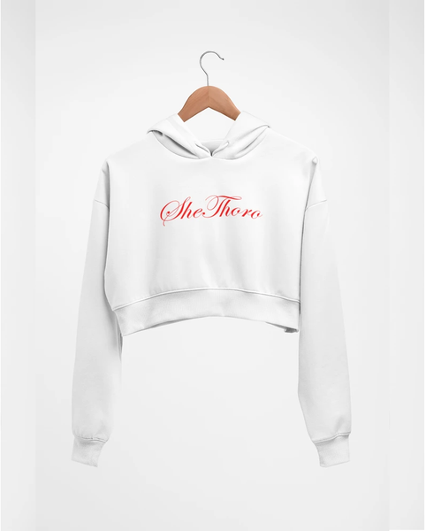 SheThoro Logo Cropped Hoodie